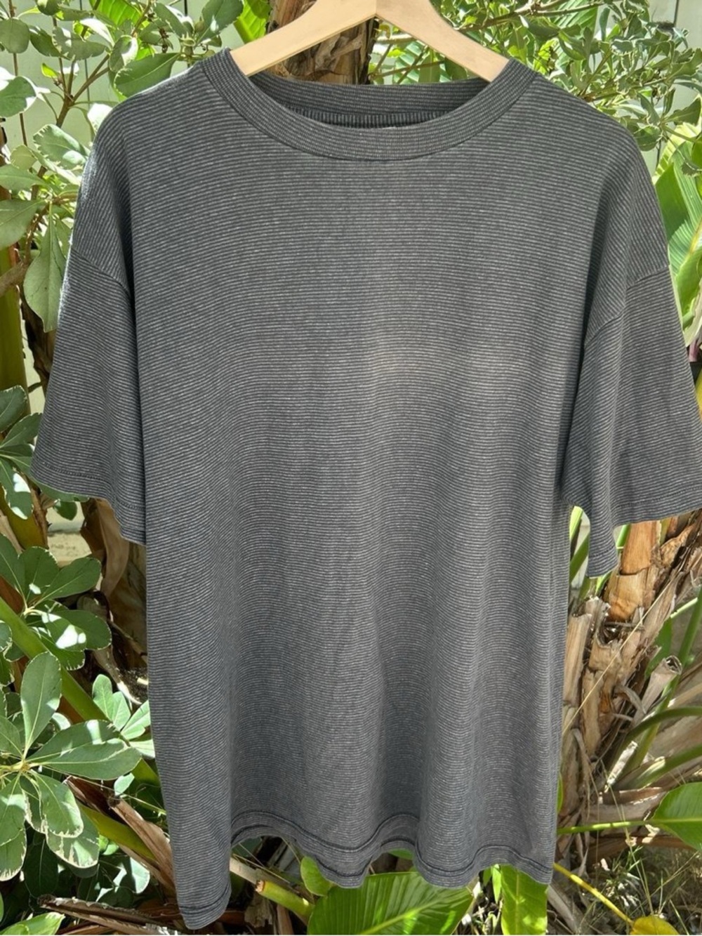 Vintage 90s Miller USA Striped Blank Tee XL Boxy Faded